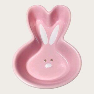 Bunny Rabbit Pink Candy Trinket Dish Easter 6" x 4"